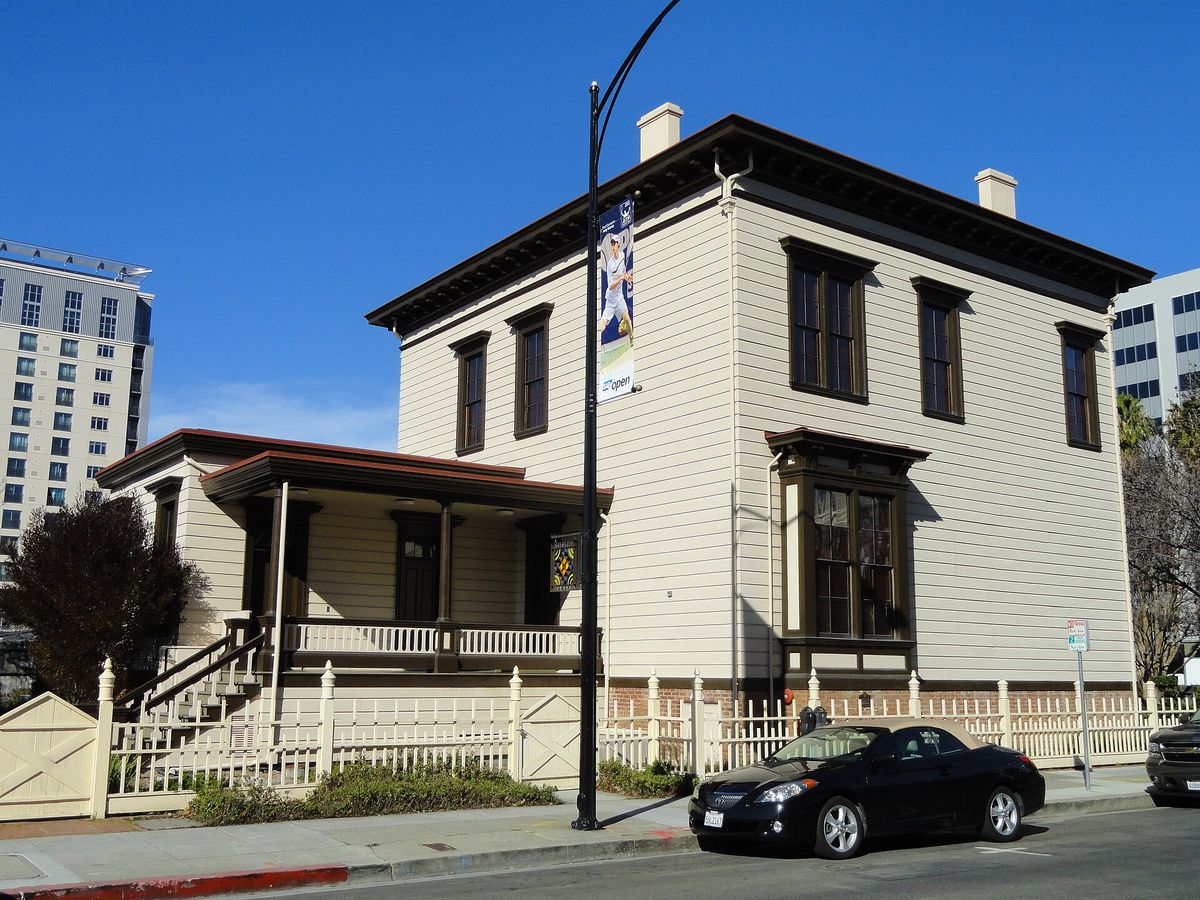 The Fallon House of 1855, across the street from the Peralta Adobe