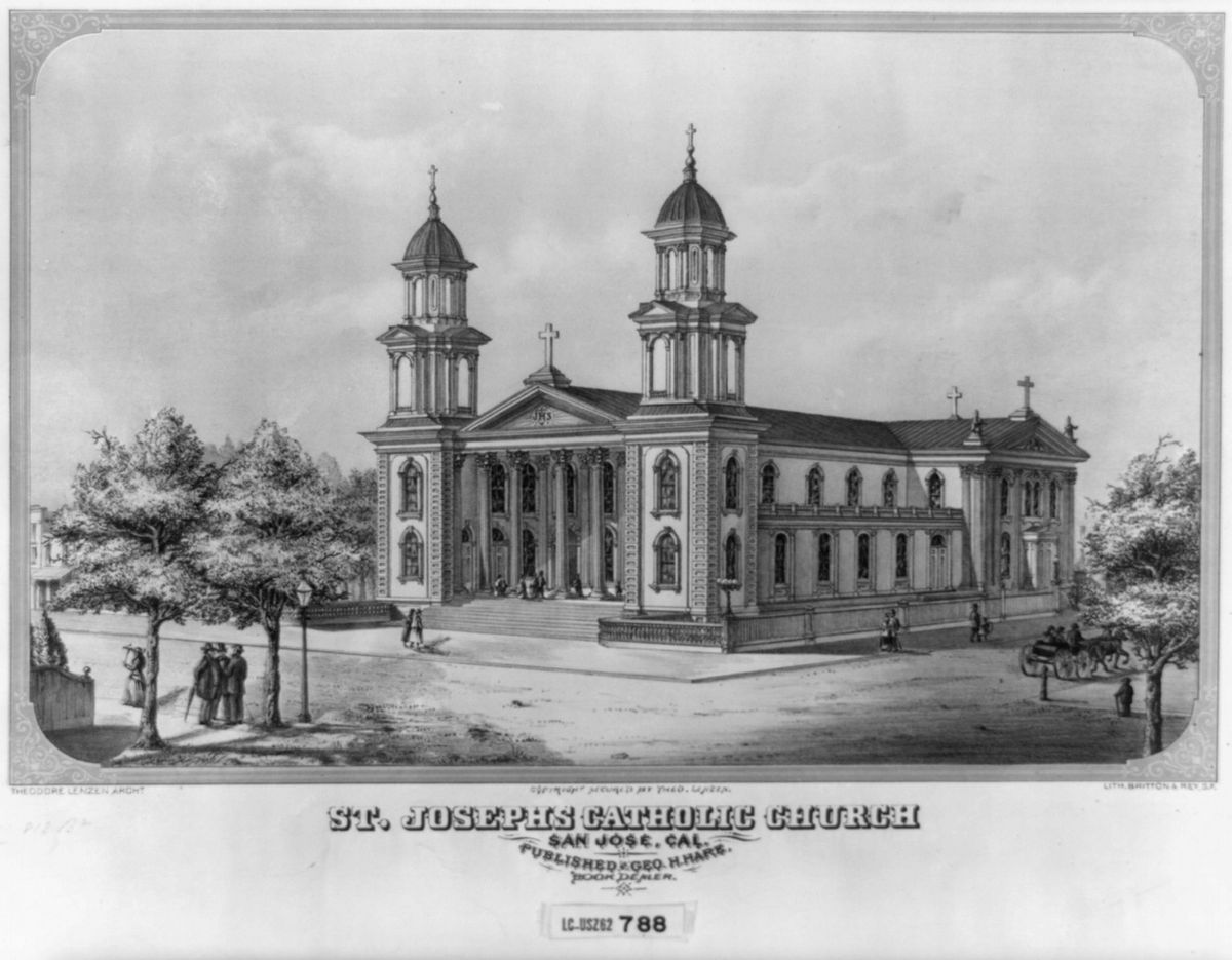 St. Joseph's Church in a print of about 1871
